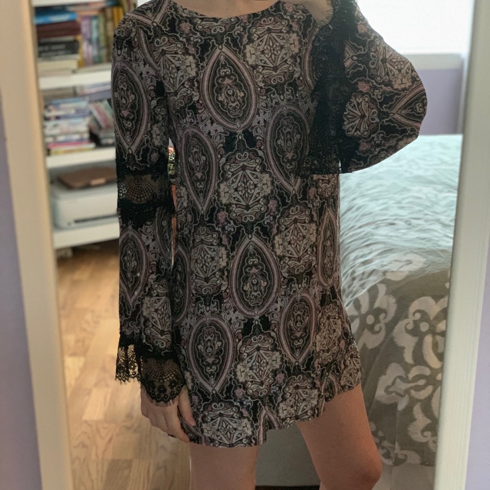 Purple Patterned Dress